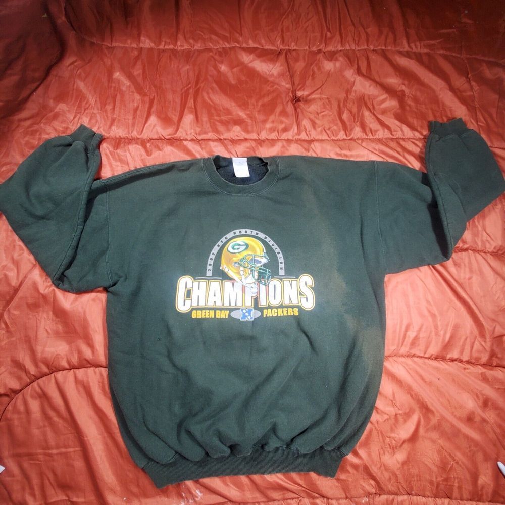 Vintage Green Bay Packers Sweater 2002 NFC North Division Champions‎ *Flaws*